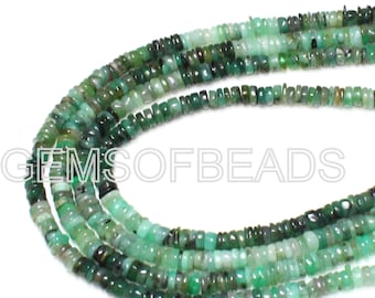 Smooth Emerald Heishi Beads Emerald Beads 8 Inch Strand Heishi Tyer Shape Emerald Beads Natural Emerald Beads 4-5mm AAA Beads