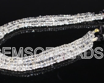 CRYSTAL QUARTZ AAA High Quality 16/' inches Full strand Smooth Polished Heishi Beads SQuar Shape size 4-5 mm approx Wholesale Price