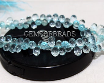 AAA Aquamarine Faceted Drops Shape Beads Aquamarine Beads Aquamarine Drops Beads Aquamarine Beads Strand Aqua Drops