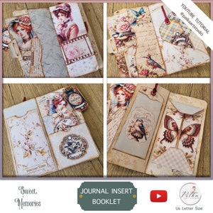 Junk Journal Papier Handwerk Projektheft, Journal Insert, Folding Booklet, Digital, Printable Sofortiger Download, Craft Kit Projekt, Digi Kit