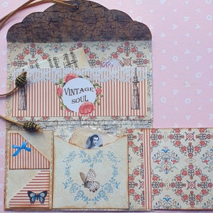 Folio-clutch-envelop "Vintage Soul"-junk-dagboek ephemera set - afdrukbare instant download