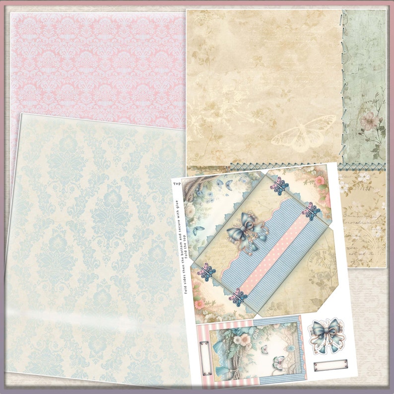 Digital Printable Junk Journal, Shabby Chic Envelopes, Mail and Letters Embellishments, Fussy Cuts, Stationery Kit, Papers, Vintage Envelope image 5