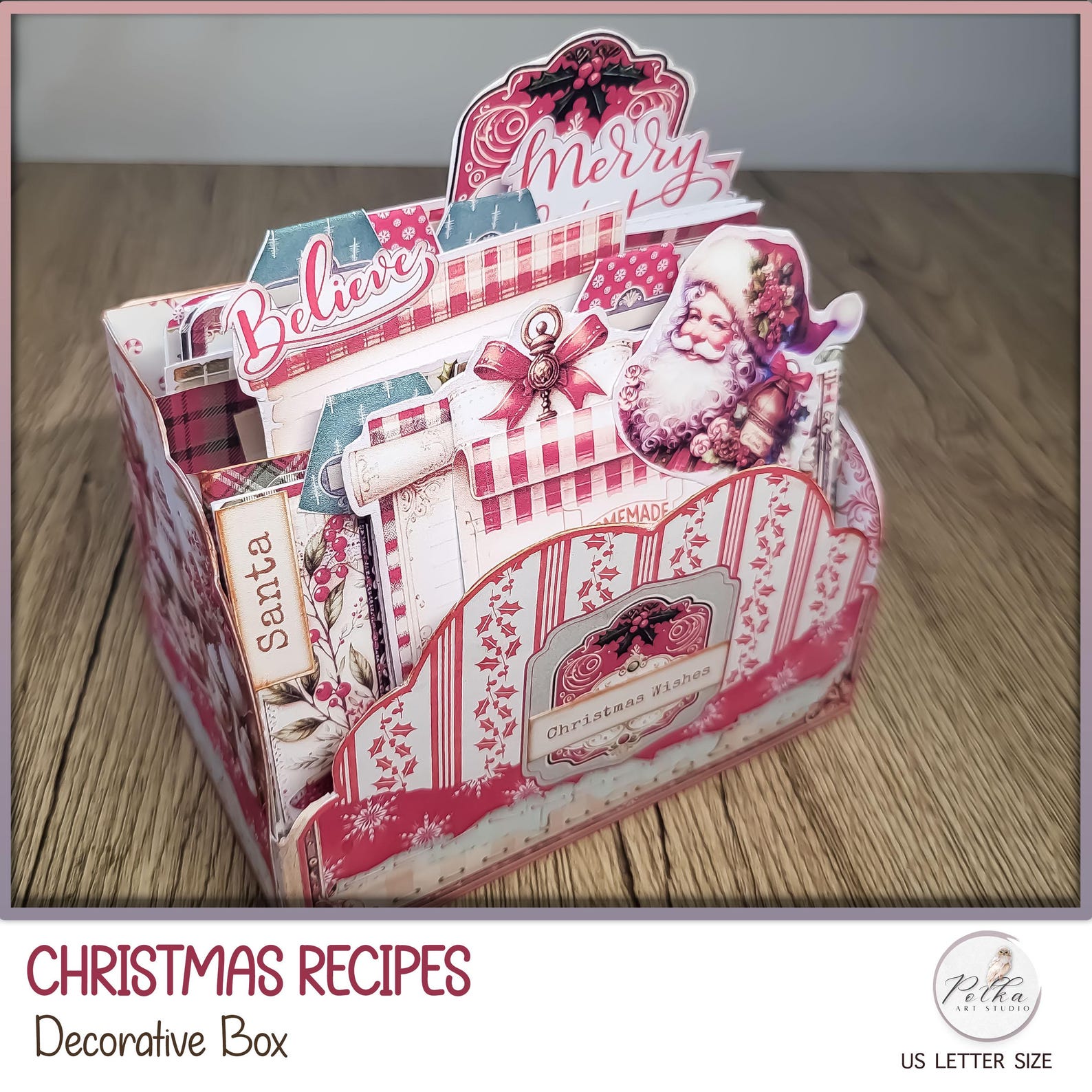 Christmas Recipe Box With Cards