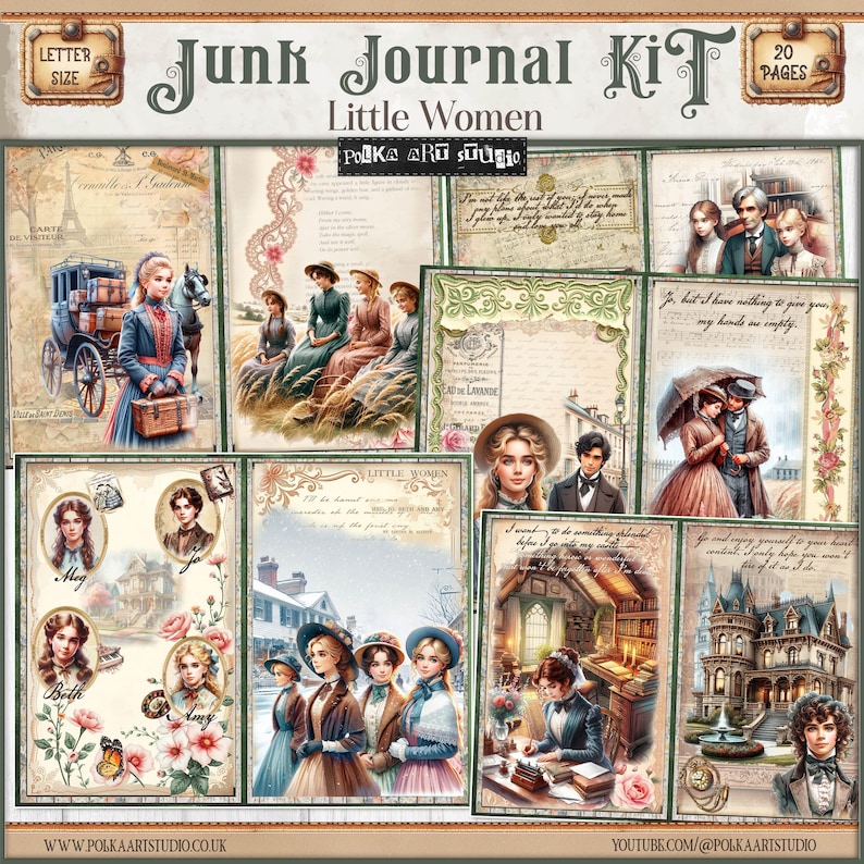Vintage Little Women Junk Journal Kit: Printable Paper Craft (digital Download) - Etsy