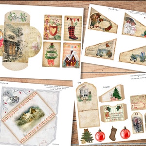 May include: Printable Christmas craft kit with a large envelope, pockets, tags, and a tag with the text "Give one tag for the pocket, page on reverse for a pocket".