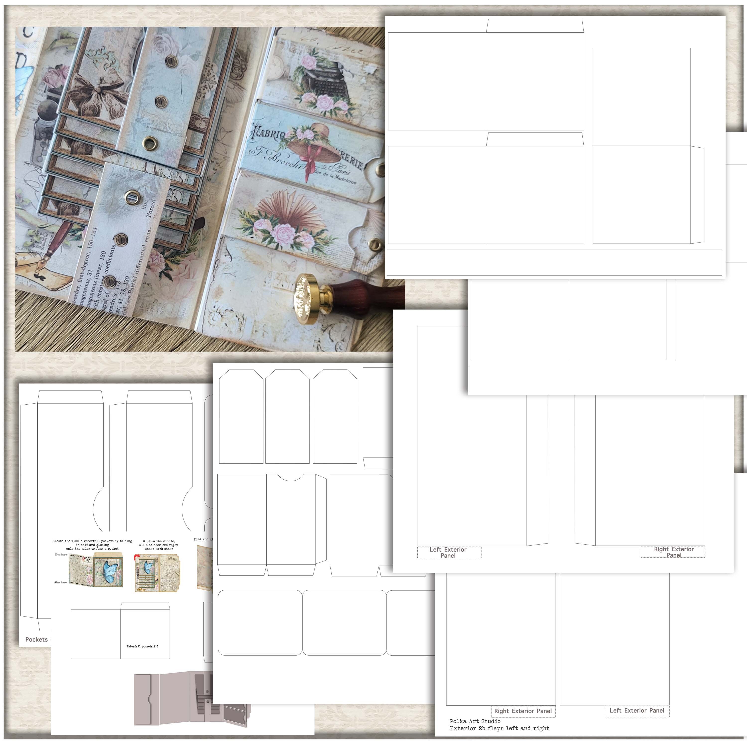 Junk Journal Folio Template: Trifold Booklet Outline (digital Download ...
