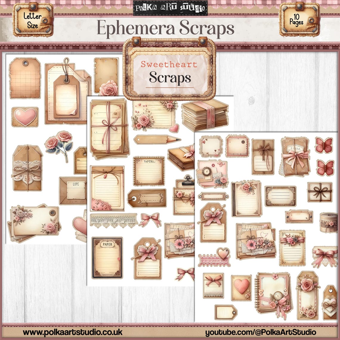 Shabby Chic Ephemera: Valentine's Junk Journal Kit (digital Download ...