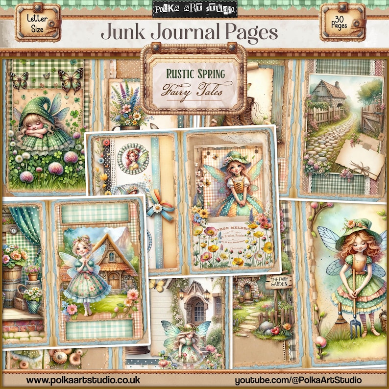 Vintage Fairy Junk Journal Kit: Rustic Spring Pages (digital Download ...