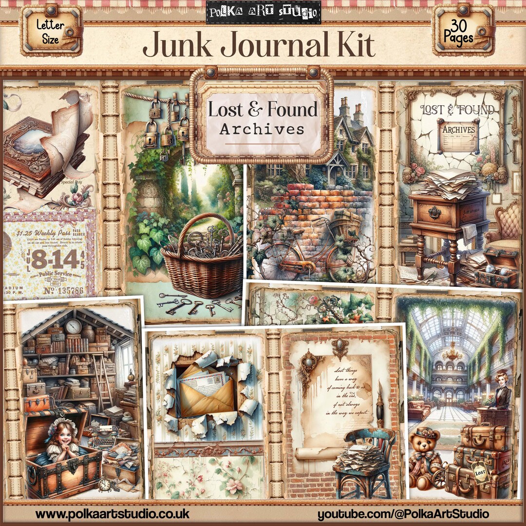 Vintage Neutral Junk Journal Kit: Shabby Chic Ephemera (digital ...