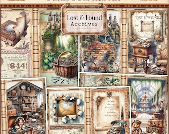 Vintage Neutral Junk Journal Kit: Shabby Chic Ephemera (Digital Download)