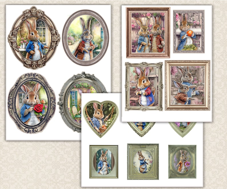 Peter Rabbit Junk Journal Ephemera Vintage Picture Frames - Etsy