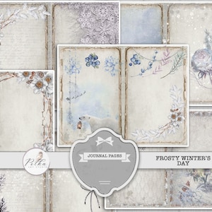 Junkjournaalkit, decoratieve winterpagina's, blanco dagboekpagina's, afdrukbare digitale download, afdrukbare kerstpagina's, scrapbooking