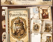 Digital Victorian Purrlock Holmes Detective Junk Journal Printable Kit, Journaling Pages