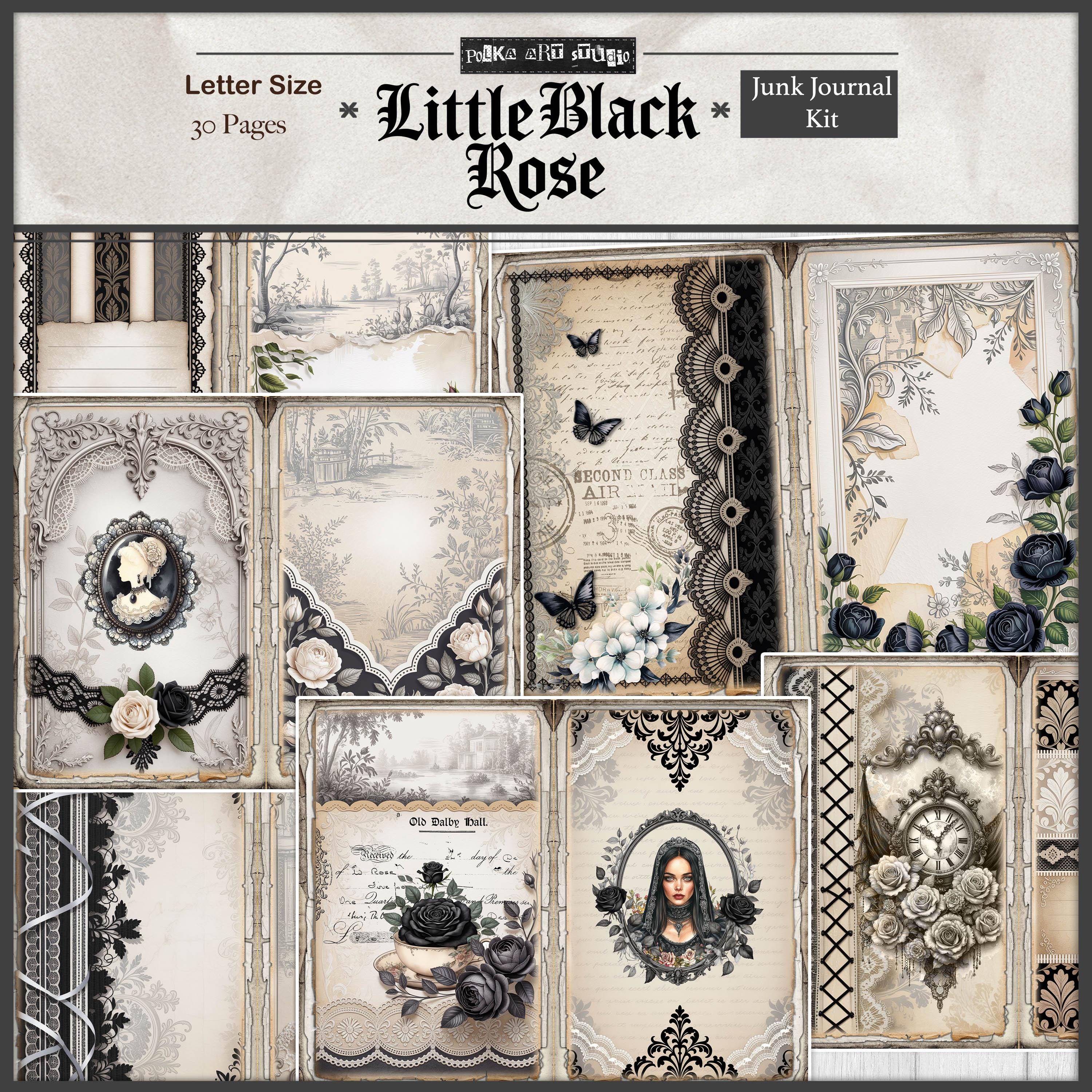 Gothic Junk Journal Kit | Little Black Rose Printable Pages | Victorian ...