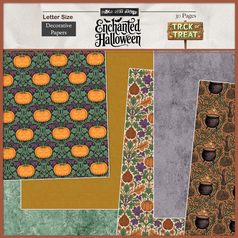 Digital Halloween Junk Journal Decorative Paper Pack, Autumn Printable ...