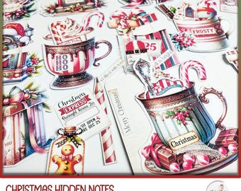 Weihnachten Junk Journal Tags: Festliche druckbare Verzierungen (Digitaler Download)