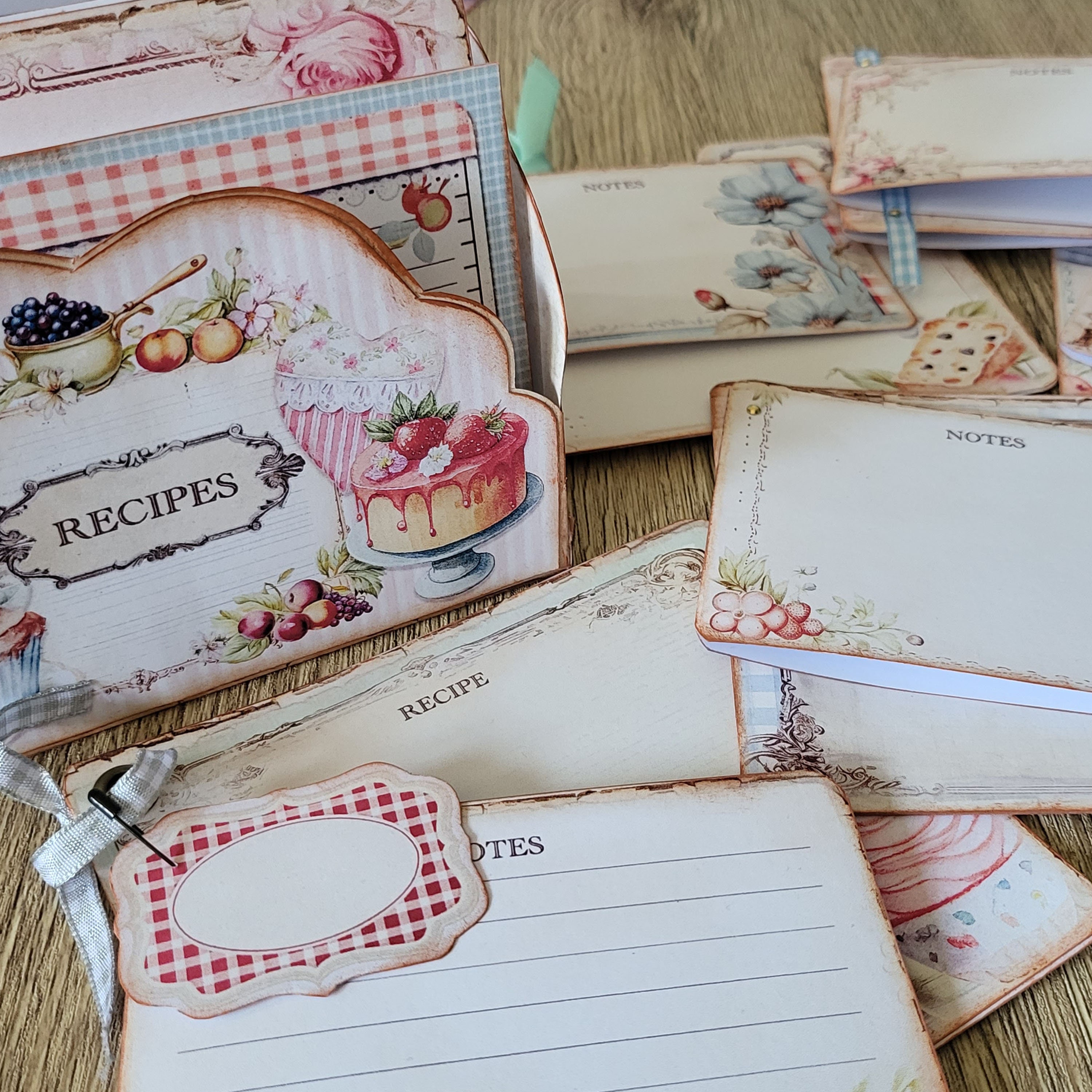 Shabby Chic Digital Recipe Box, Junk Journal Storage