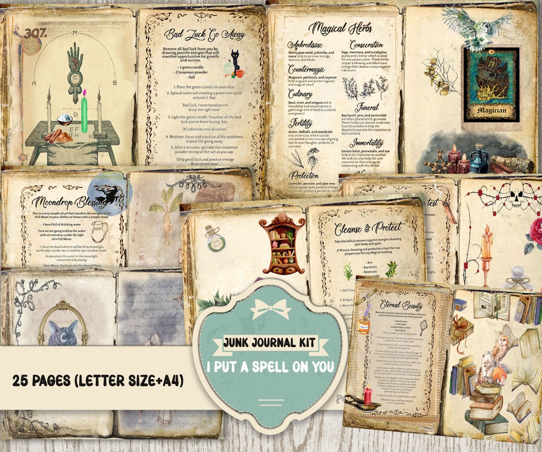 Magic Spells Junk Journal Kit: Vintage Apothecary (digital Download) - Etsy