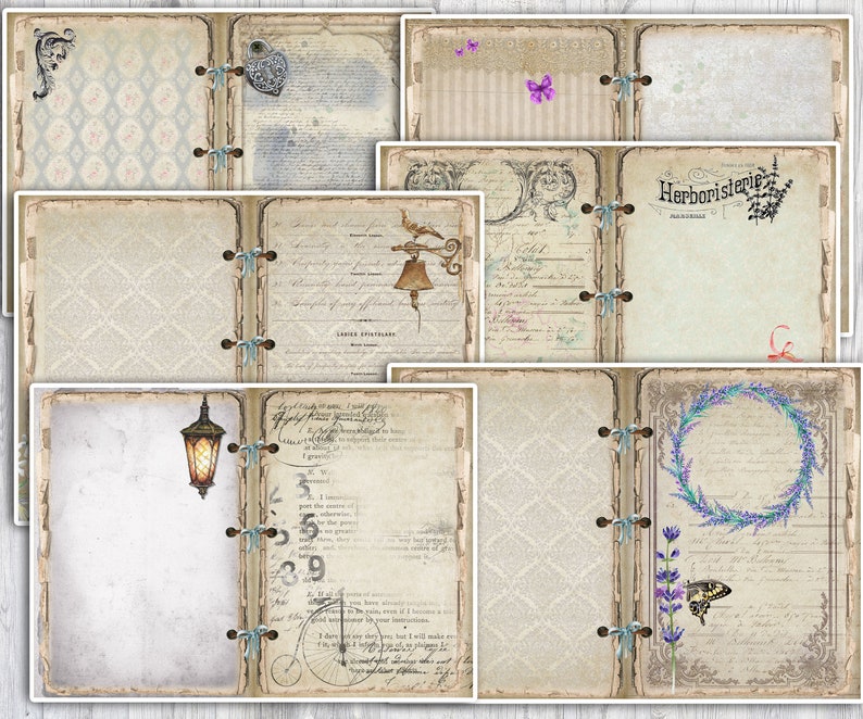 Lavender Dream Junk Journal Kit: Vintage Floral Printable Paper ...
