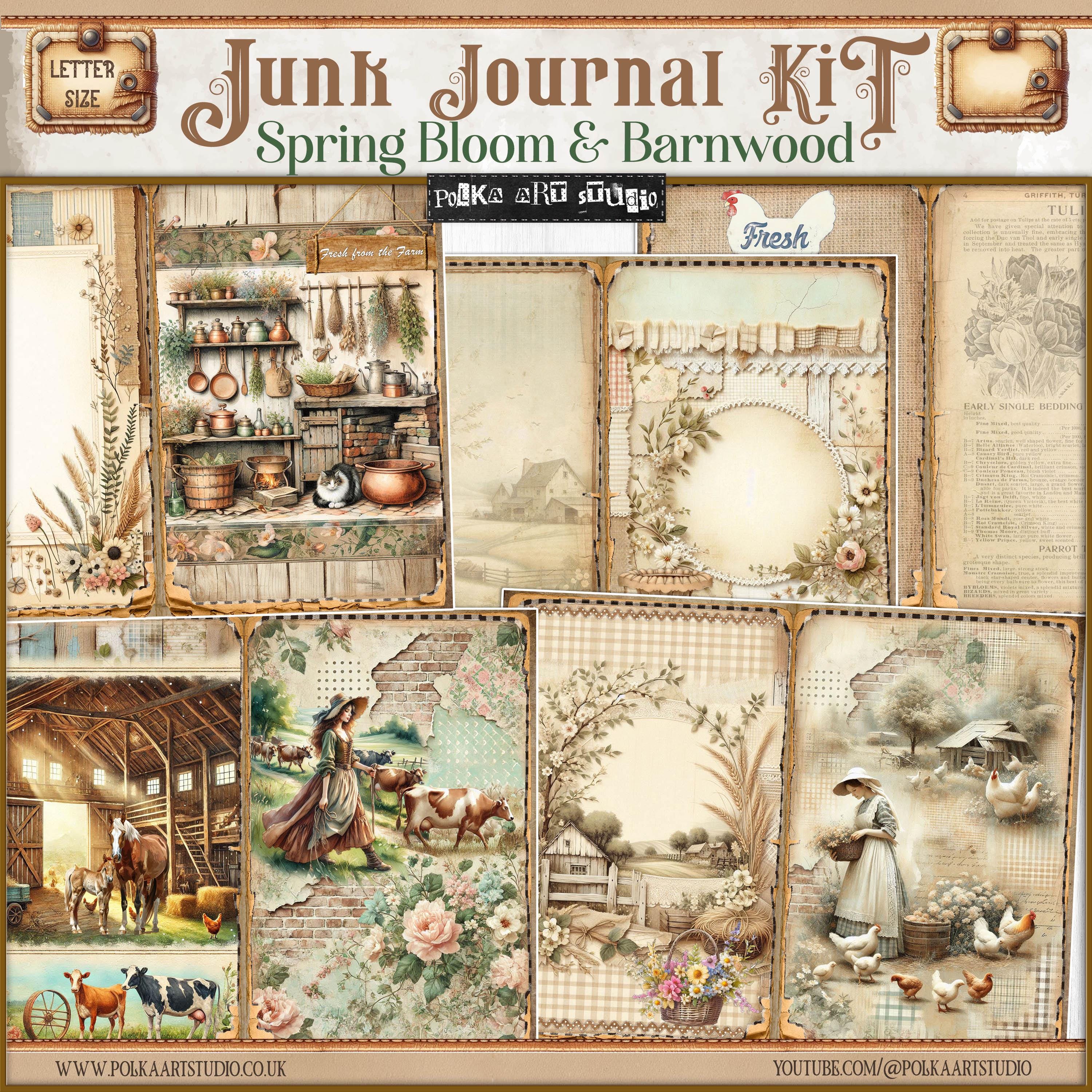 Spring Junk Journal Kit: Rustic Farm Cottagecore (digital Download) - Etsy