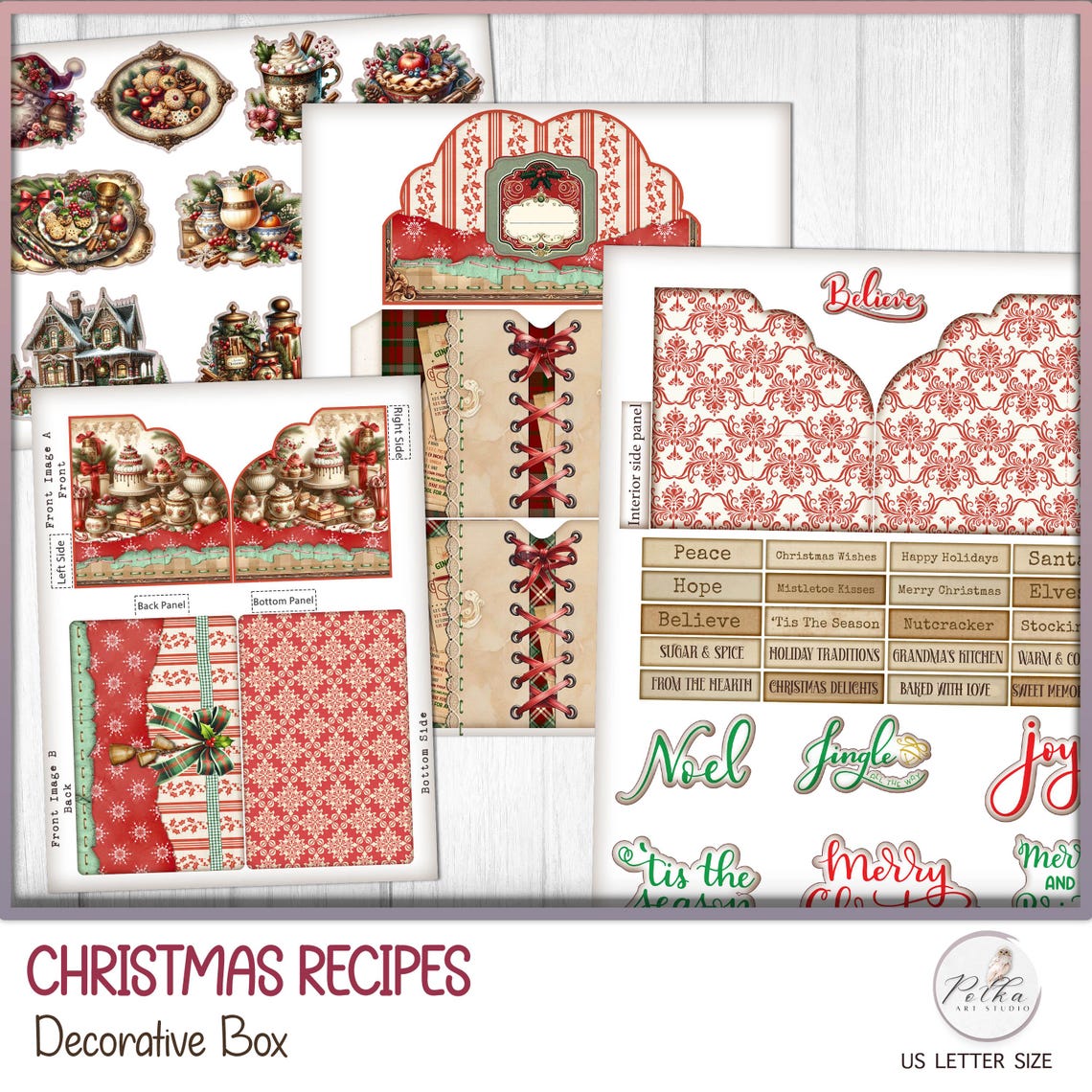 Christmas Recipe Box With Cards