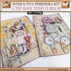 Ephemera del diario digitale di primavera – Decorazione della scena, tagli floreali elaborati, kit collage stampabile, giardino, kit diario vintage di spazzatura