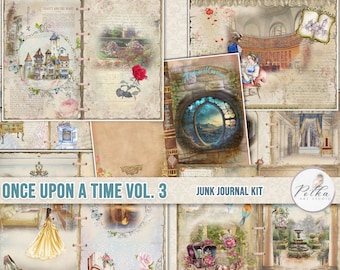 Junk Journal Kit, &quot;A tale As Old As Time&quot; Fairy Tale Journal Pages, Digital Download, Printable Pages, Embellishments & Scrapbooking Papers