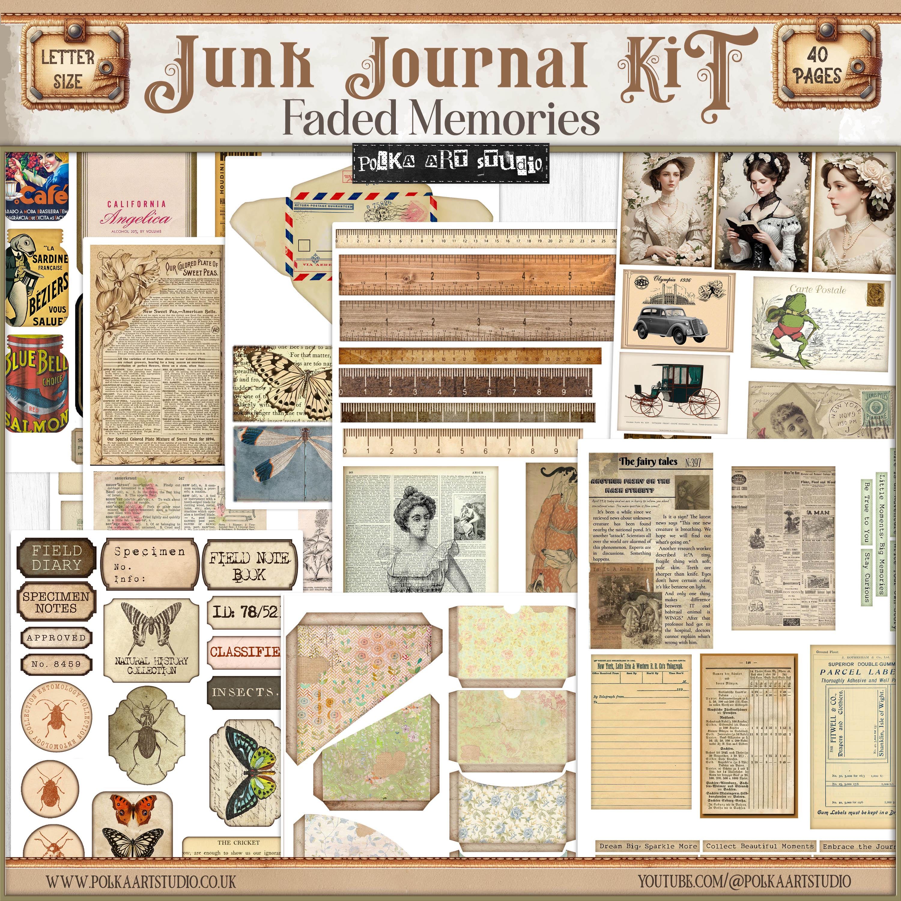 Antique Ephemera Junk Journal Kit: Vintage Paper Craft (digital ...