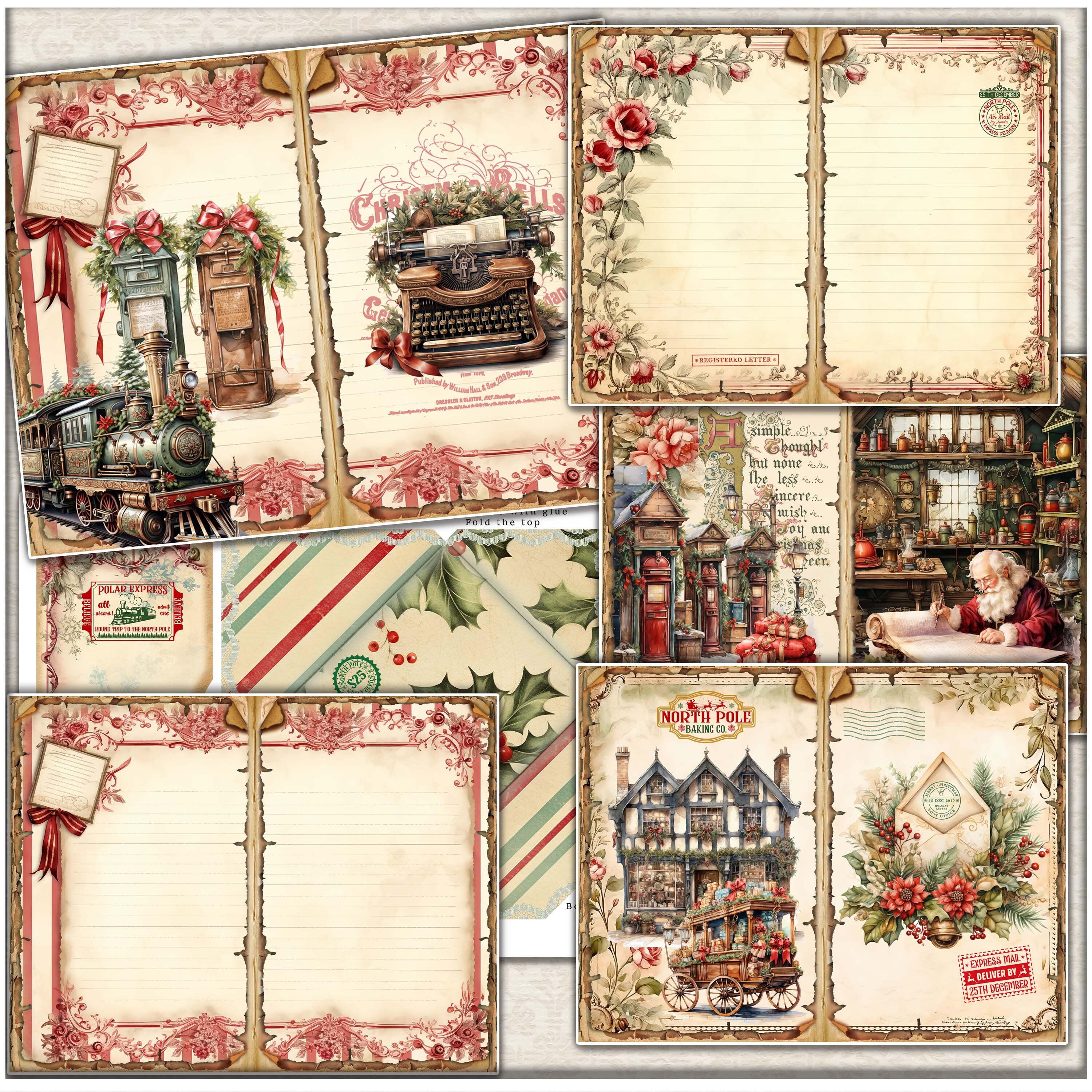 Christmas Junk Journal Kit: Letters to Santa Ephemera (digital Download ...