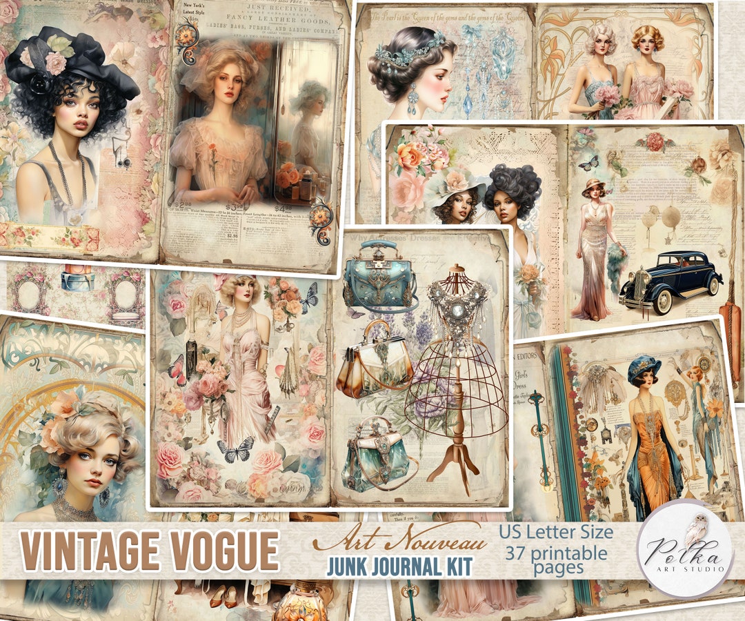 Digital Junk Journal Kit Digital Art Nouveau Junk Journal 1920s Digital Junk Journal Kit Digital Art Nouveau Junk Journal 1920s