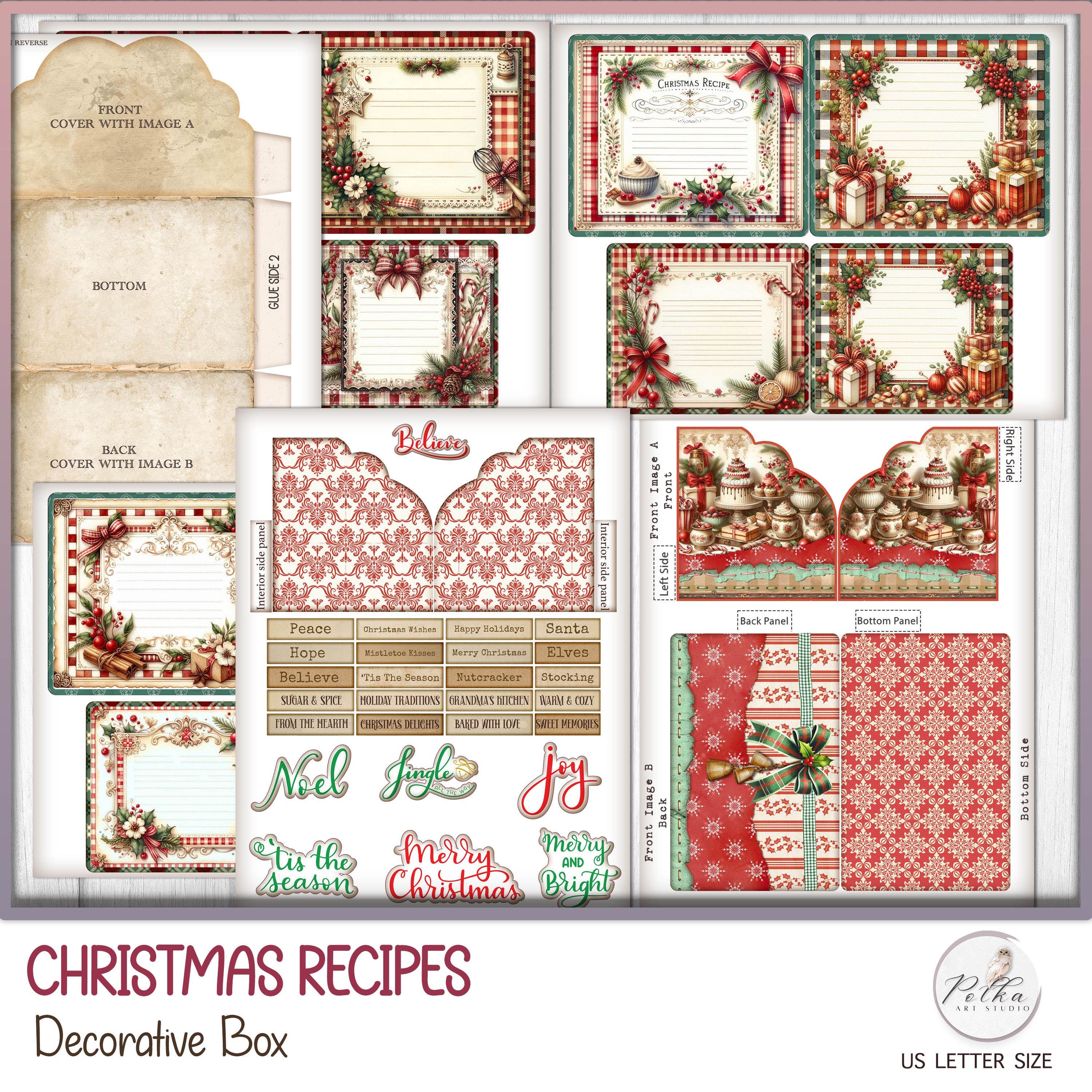 Christmas Recipe Box With Cards