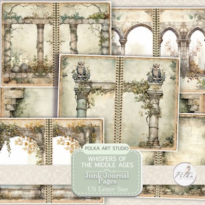 Junk Journal Kit Wald, Natur, Stein, Neutrale dekorative Journaling Seiten, Vintage druckbare Collage Sheets, Digital Download Papiere