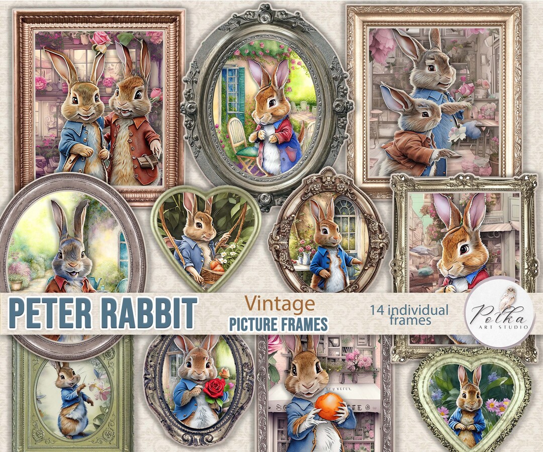 Peter Rabbit, Junk Journal Ephemera, Vintage Picture Frames, Printable ...