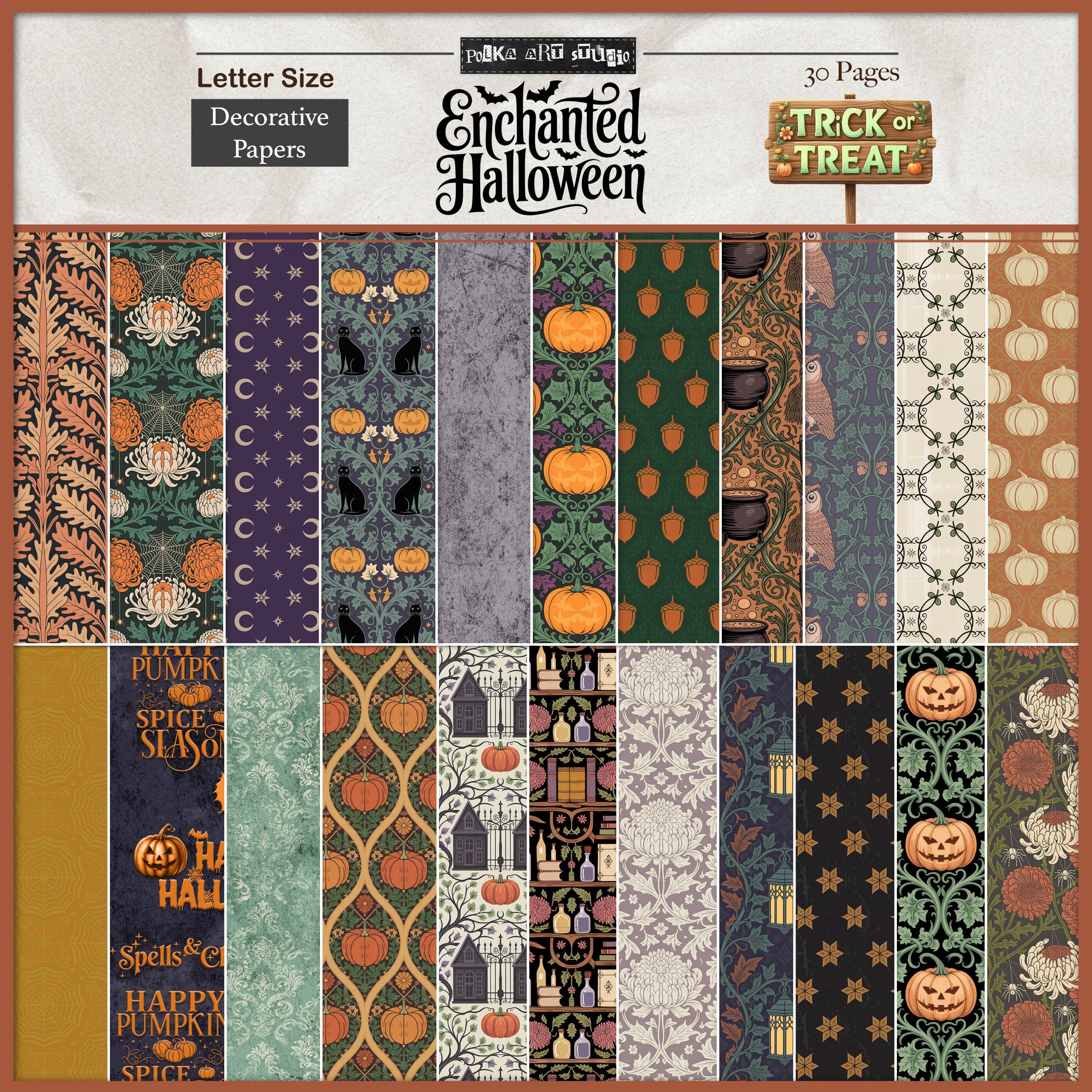 Digital Halloween Junk Journal Decorative Paper Pack, Autumn Printable ...