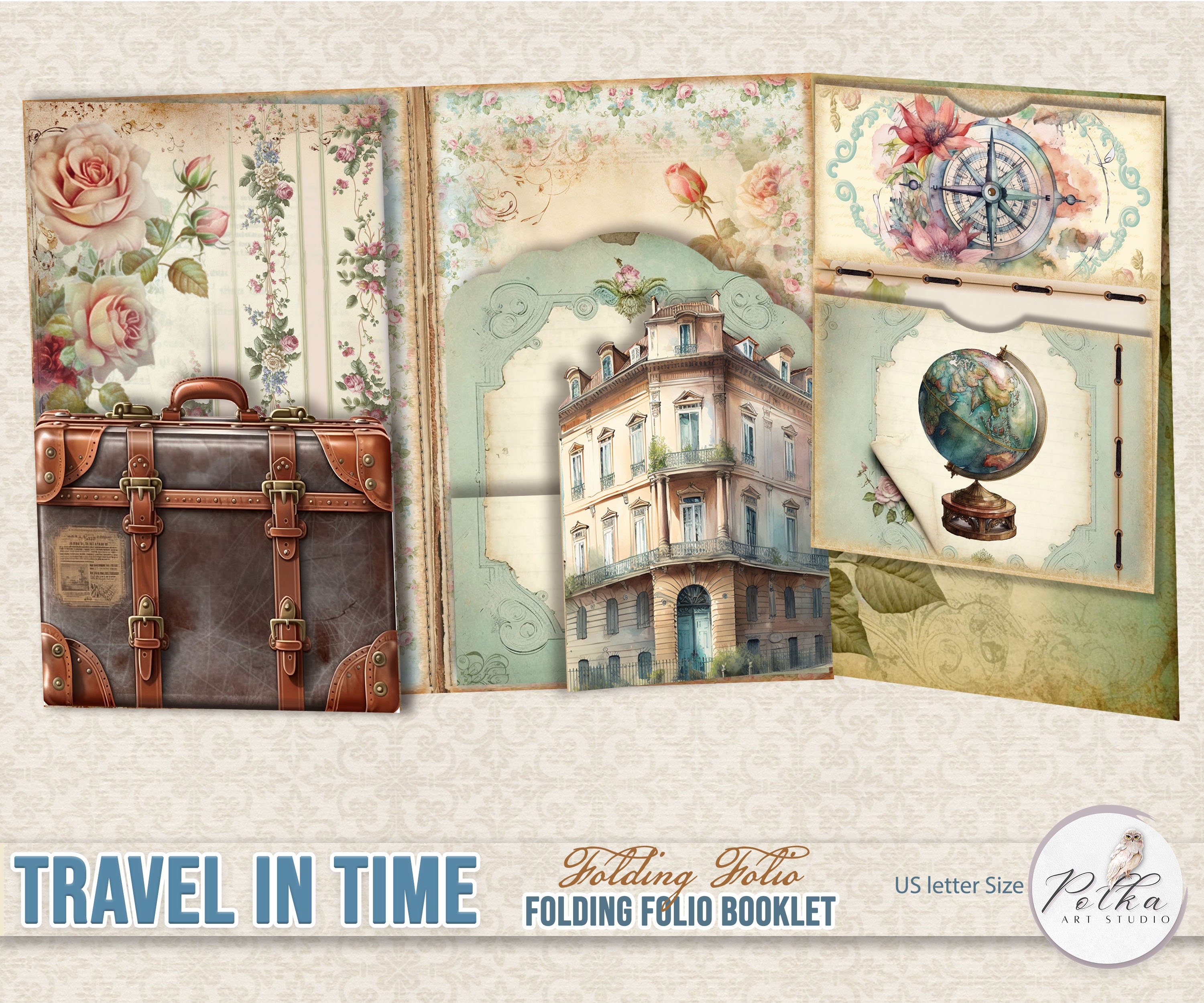Junk Journal Folding Folio Booklet: Travel Ephemera (digital Download ...