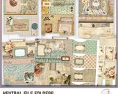 Digital Junk Journal File Folders: Vintage Ephemera Inserts (Digital Download)