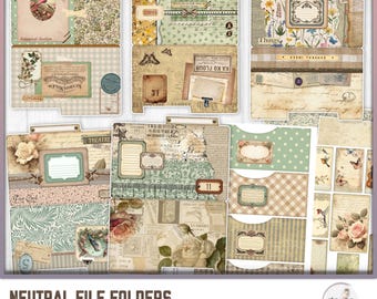 Bestandsmappen voor digitale junkjournalen: vintage efemere tussenvoegsels (digitale download)