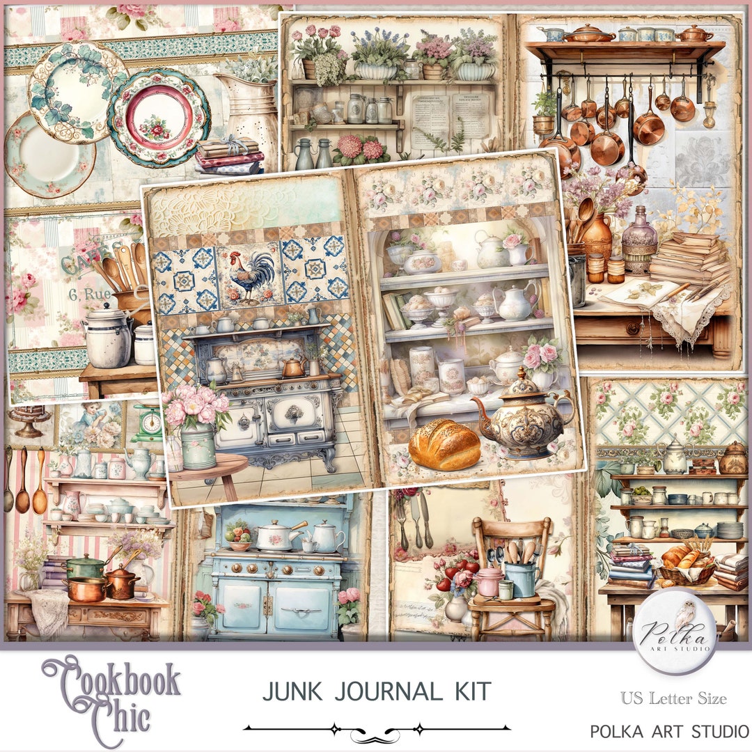 Rustic Kitchen Junk Journal Kit: Shabby Chic Recipes (digital Download ...