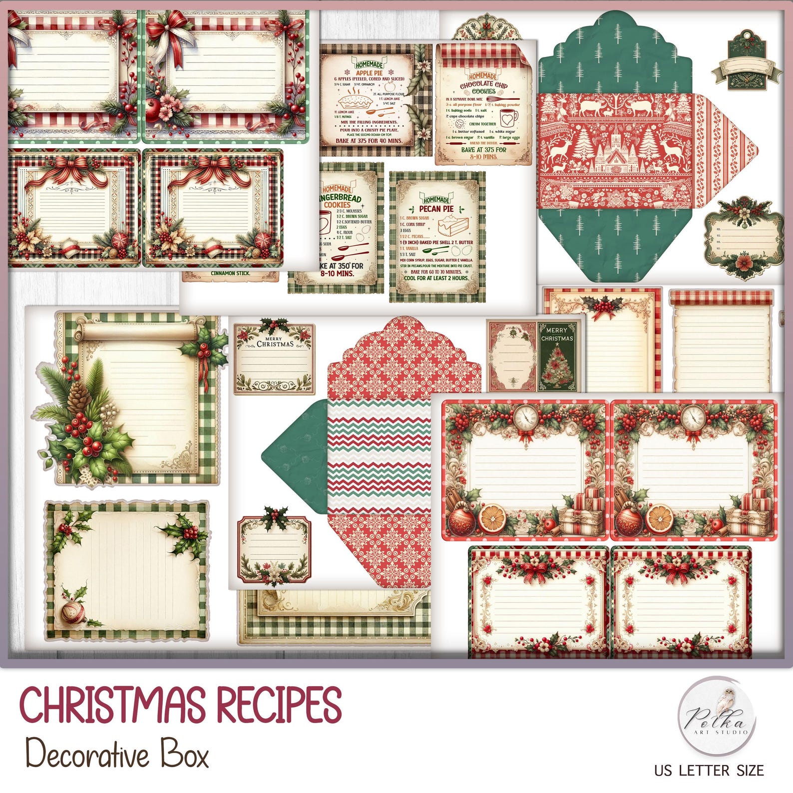 Christmas Recipe Box With Cards