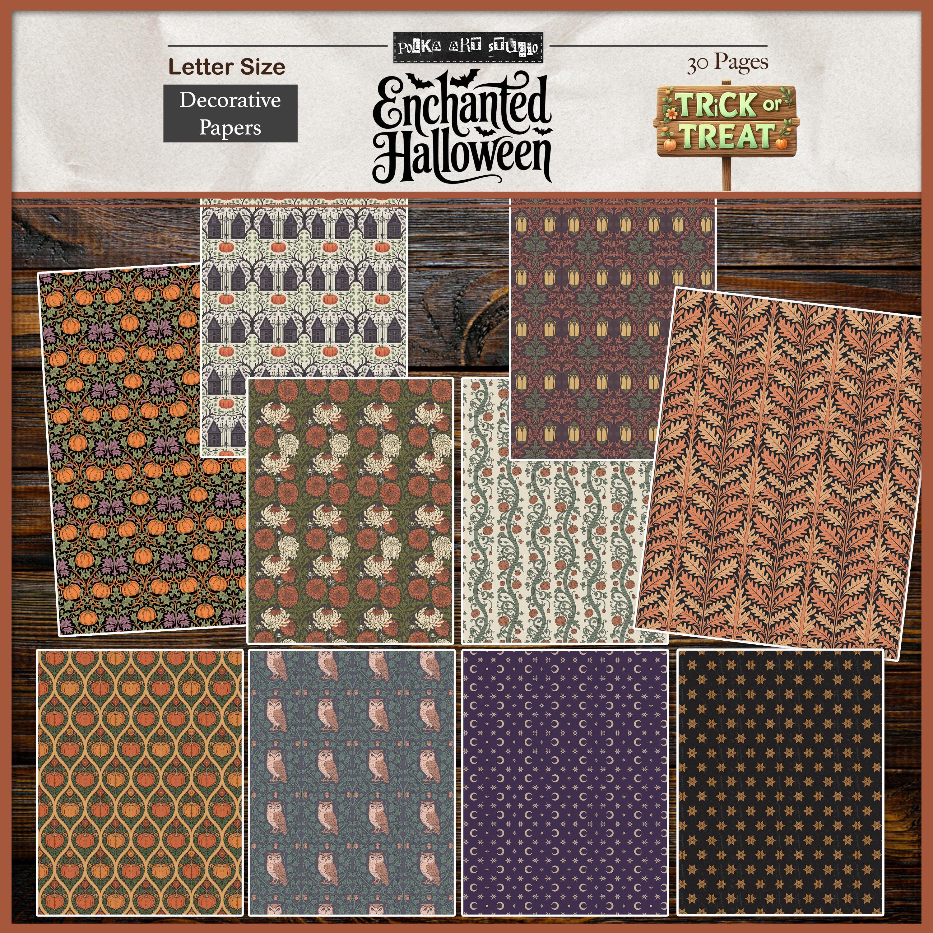 Digital Halloween Junk Journal Decorative Paper Pack, Autumn Printable ...