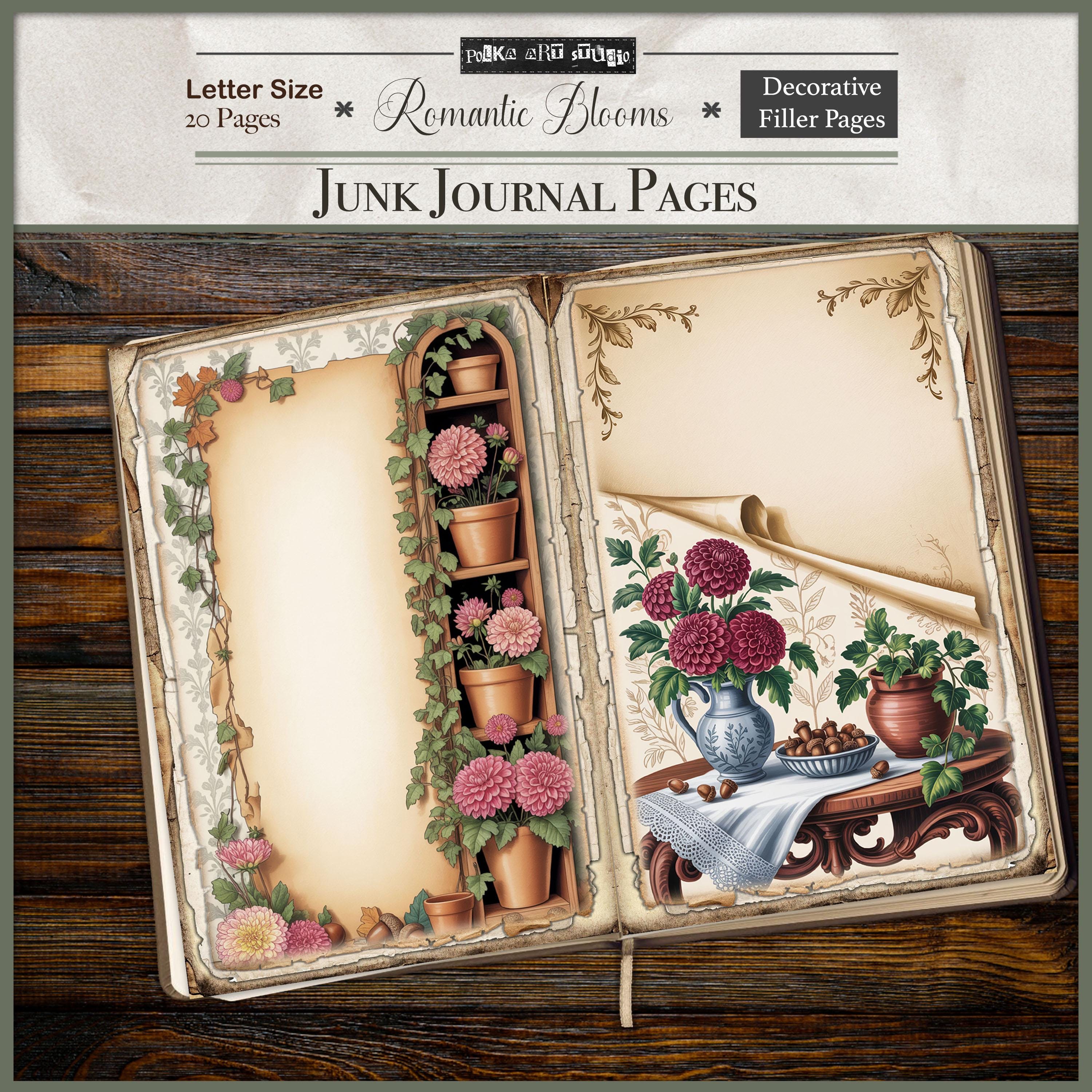 Autumn Blooms Junk Journal Kit: Vintage Floral Printable Pages (digital ...