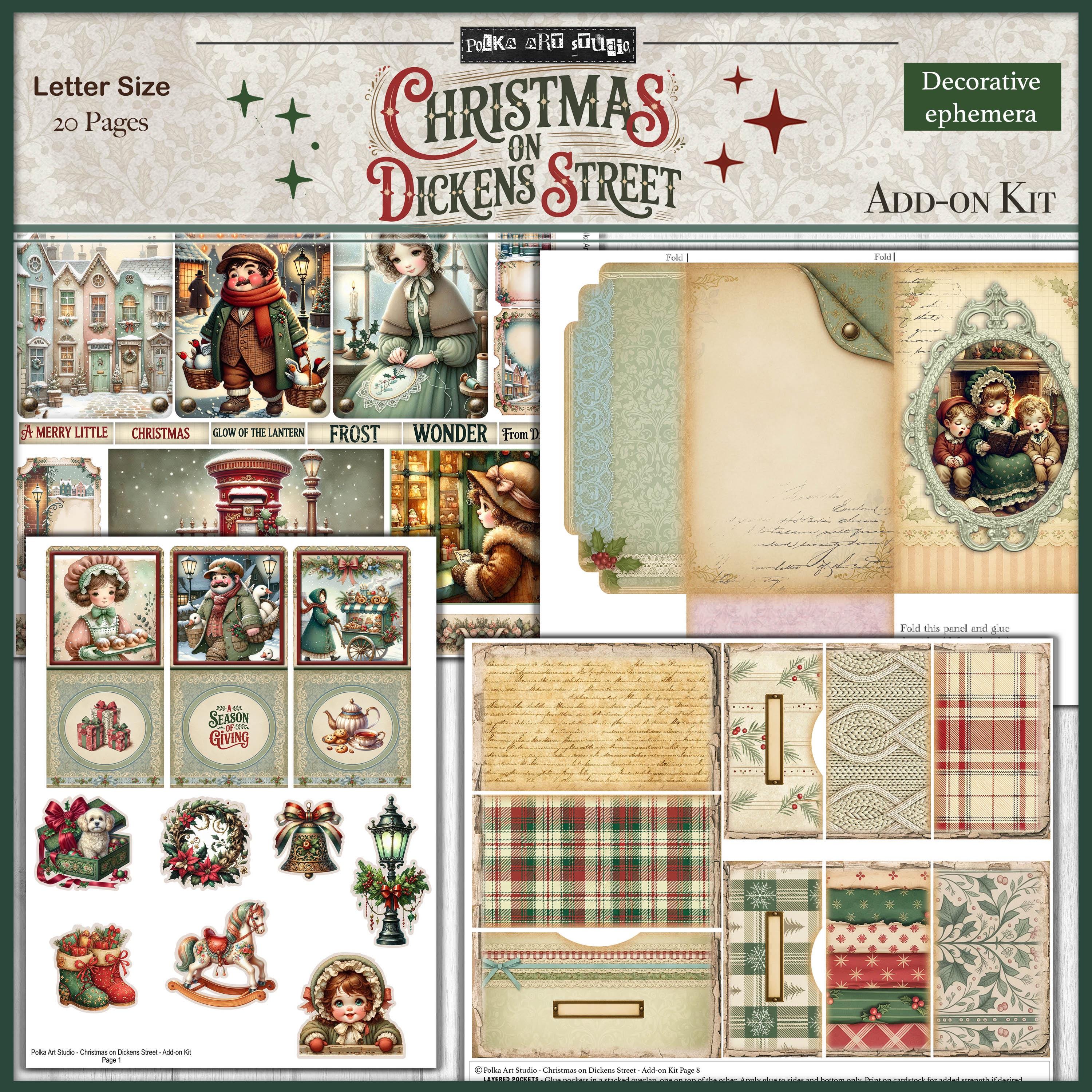 Digital Christmas Junk Journal Kit Christmas on Dickens Street, Vintage ...