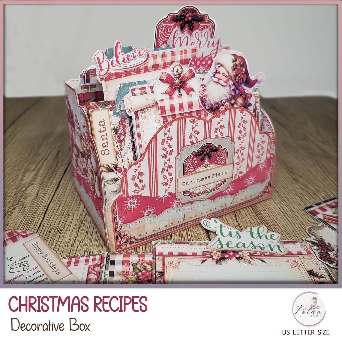 Christmas Recipe Box With Cards