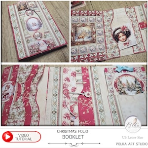 Junk Journal Folio Booklet, The Christmas Vintage Winter Digitaler Download, Trifold, Weihnachten Sofortiger Download, Bastelprojekt