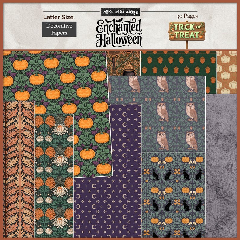 Digital Halloween Junk Journal Decorative Paper Pack, Autumn Printable ...