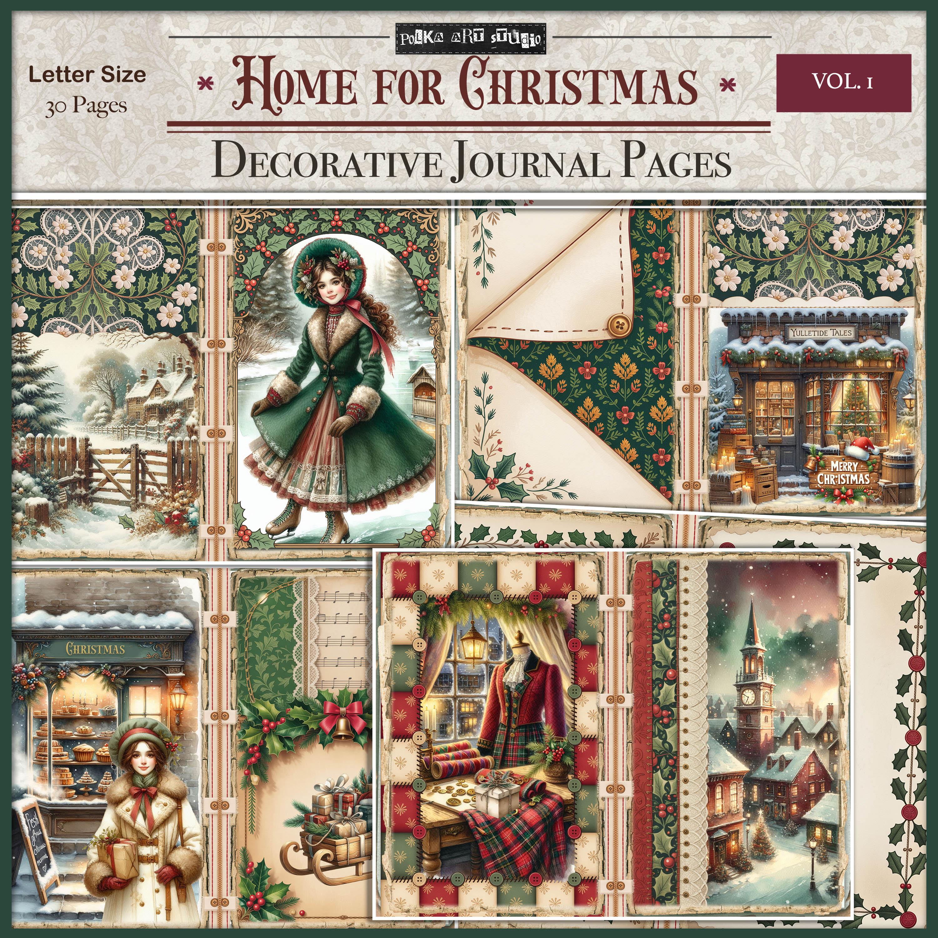 Digital Christmas Junk Journal Kit Home for Christmas Vol. 1 Vintage ...