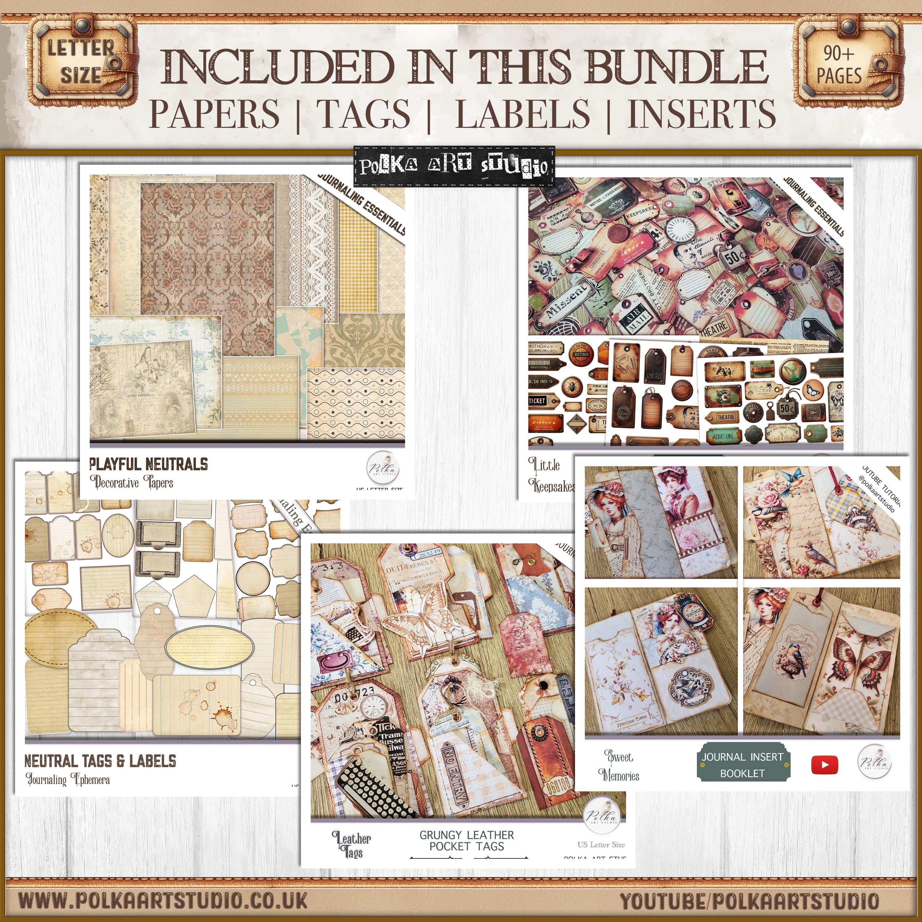 Junk Journal Printable Kit: Vintage Ephemera, Tags, Papers (digital ...