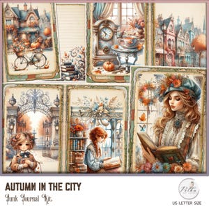 Herbst Junk Journal Romantische Herbst, Dekorative Journal Seiten, Dekorative Papier Pack Vintage Printable Sofort download