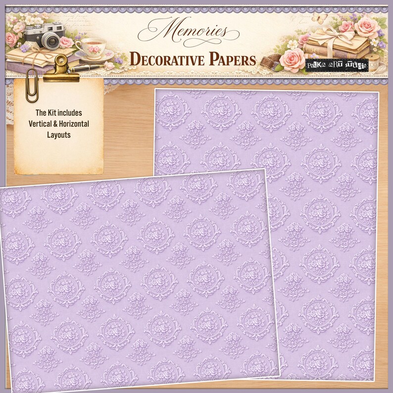 Memories Decorative Papers Kit – Printable Vintage Junk Journal Pages ...