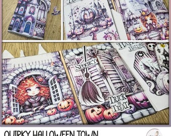 Halloween Town Junk Journal: Quirky Folding Folio (Digital Download)